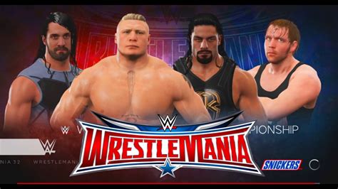 Wwe 2k17 Brock Lesnar Vs Seth Rollins Vs Roman Reigns Vs