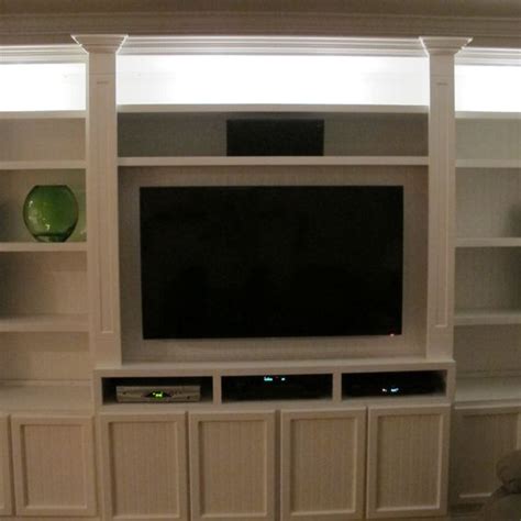 Hand Crafted Built In Entertainment Center By Carolina Woodworking