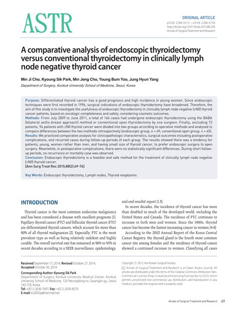 Pdf A Comparative Analysis Of Endoscopic Thyroidectomy Versus