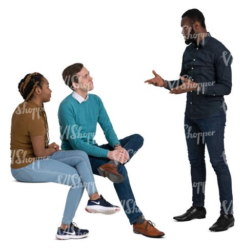 Group Of Three Adults Sitting And Talking Vishopper