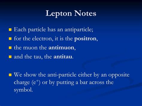 Ppt Leptons At Work Powerpoint Presentation Free Download Id5481562