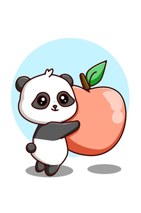 Cute Panda With Orange Animal Cartoon Illustration 2947464 Vector Art
