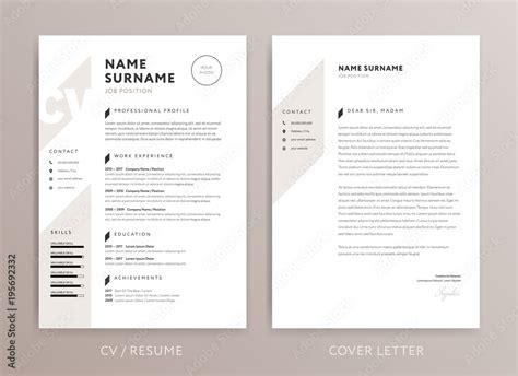 Stylish Cv Design Curriculum Vitae Cover Letter Template Rose Brown