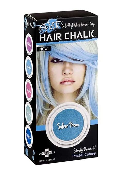 Splat Hair Chalk In Silver Moon Light Blue