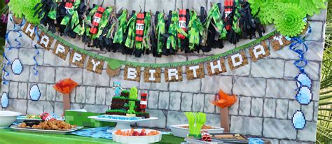 Minecraft Birthday Decorations Gaming Theme Party Supplies Including