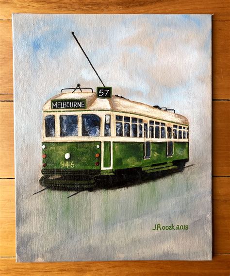 Melbourne Tram Art Tutorials Australia Olds Painting Paintings
