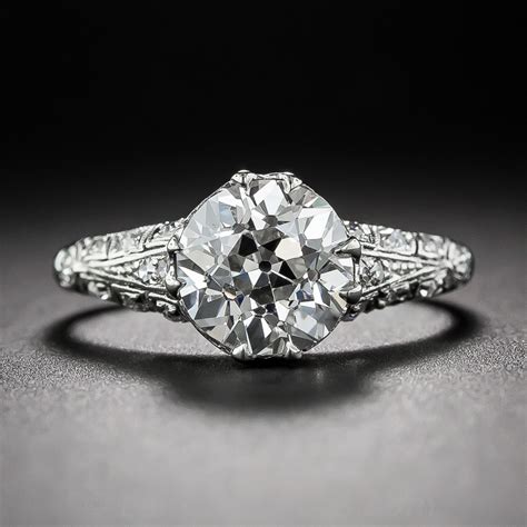 200 Carat European Cut Diamond Antique Engagement Ring Gia G Vs2