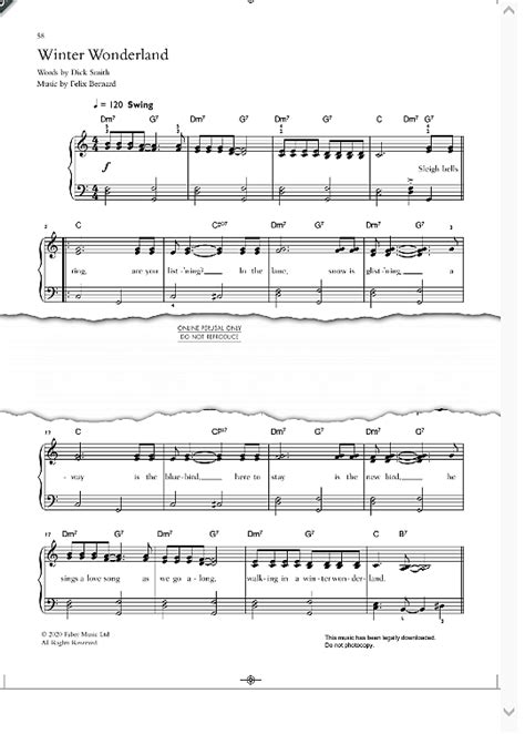 Winter Wonderland Klavier Einfach Pdf Noten Von Etta James In C Dur