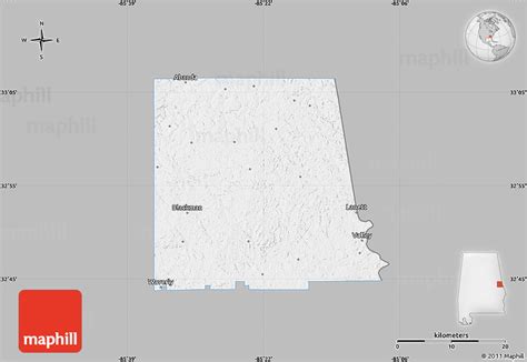 Gray Map Of Chambers County Single Color Outside