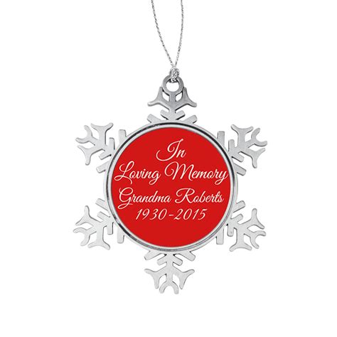 Memorial Christmas Ornament Personalized In Loving Memory Snowflake