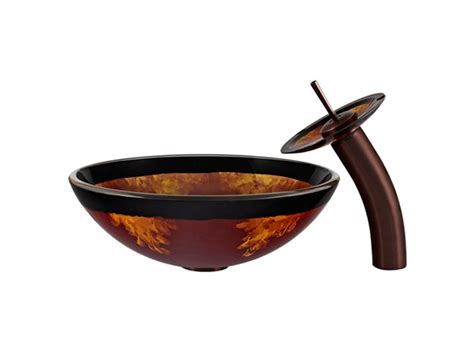 Enjoy free shipping on most stuff, even big stuff. VIGO Auburn/Mocha Fusion Glass Vessel Sink and Waterfall ...