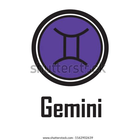 Zodiac Symbols Purple Background Gemini Stock Vector Royalty Free