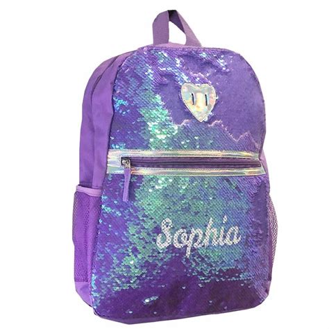 Personalized Magic Reversible Sequins Backpack Purple Dibsies