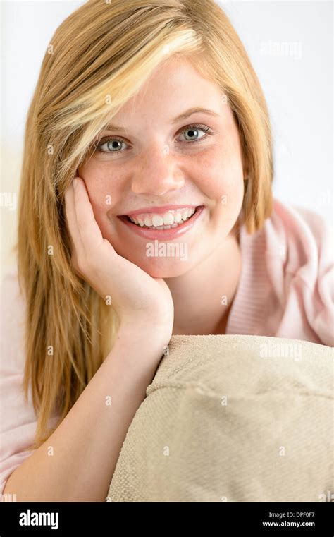 Smiling Teenage Girl Looking At Camera Fresh Stock Photo Alamy