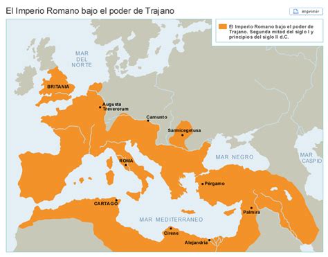Mapa El Imperio Romano Bajo El Poder De Trajano Segunda Mitad Del