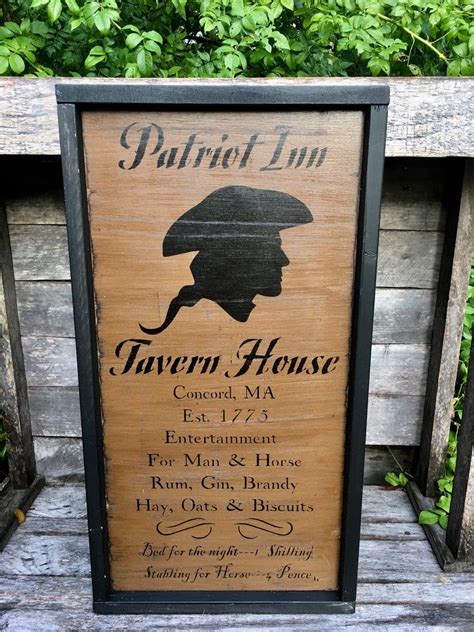 Patriot Inntavern Tavern Sign Colonial Decor Early American Etsy