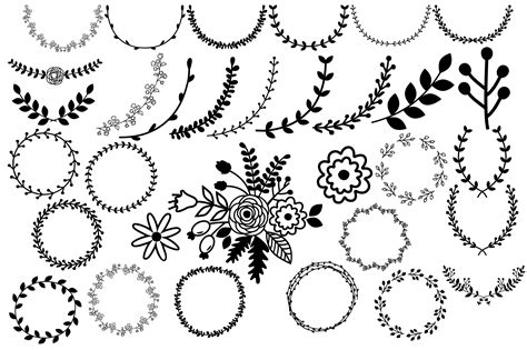 Laurel Wreath SVG, Floral Frames SVG (382018) | SVGs | Design Bundles
