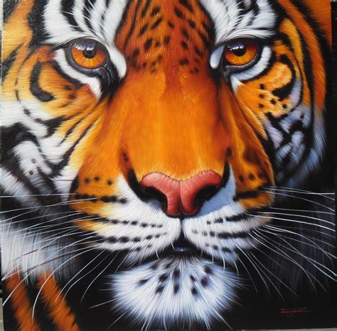Tiger Painting Oil Painting On Canvas X Cm Etsy