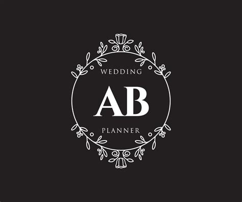 Ab Initials Letter Wedding Monogram Logos Collection Hand Drawn Modern