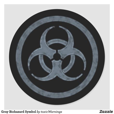 Gray Biohazard Symbol Classic Round Sticker Zazzle Biohazard Symbol