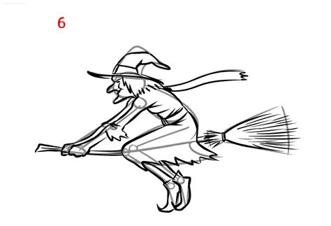 How To Draw A Witch Step By Step