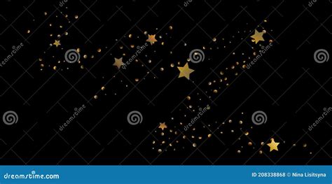 Star Of Confetti Falling Starry Background Stock Illustration