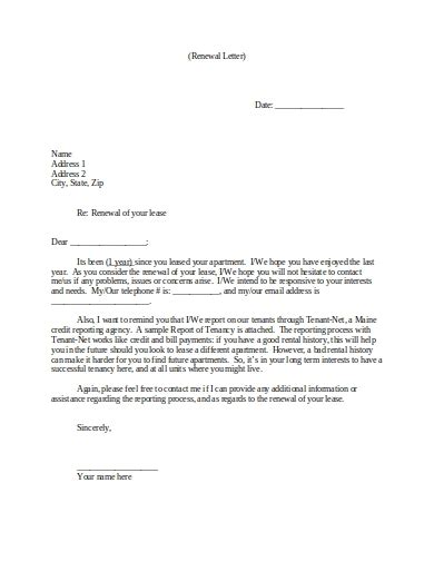 He can restrict the tenant the way he wants. 6+ Best Lease Renewal Letter to Tenant Examples ...