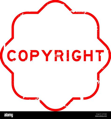 Grunge Red Copyright Word Rubber Seal Stamp On White Background Stock
