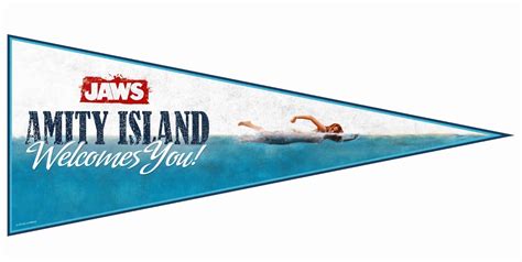 Jaws Amity Island Welcomes You Pennant Flag Merchoid Australia
