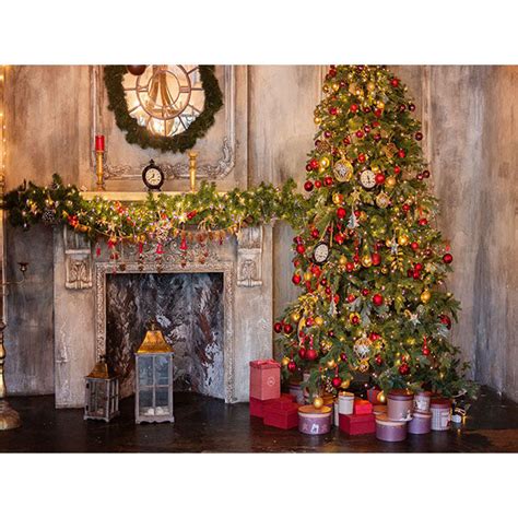 Buy Sale Fox Affordable Retro Christmas Fireplace Tree Vinylfabric