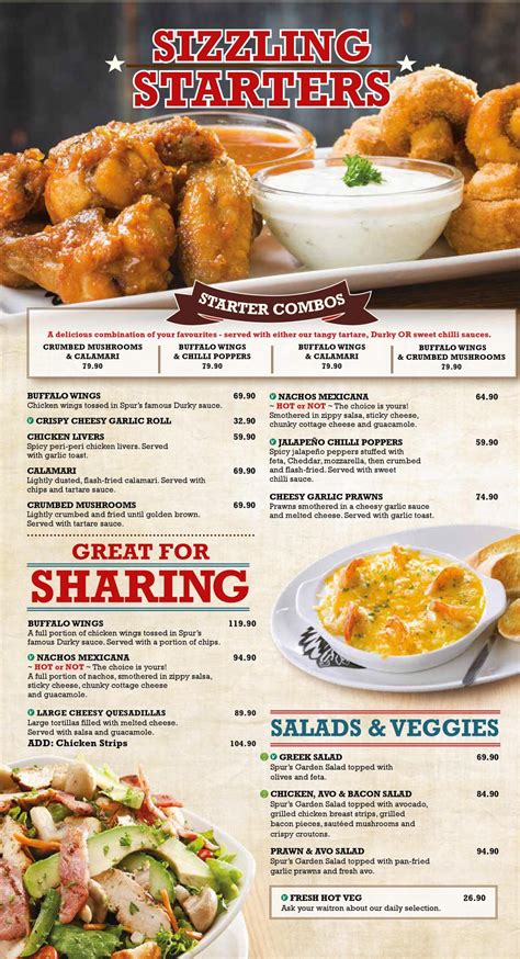 Spur Steak Ranches Menu Prices And Specials