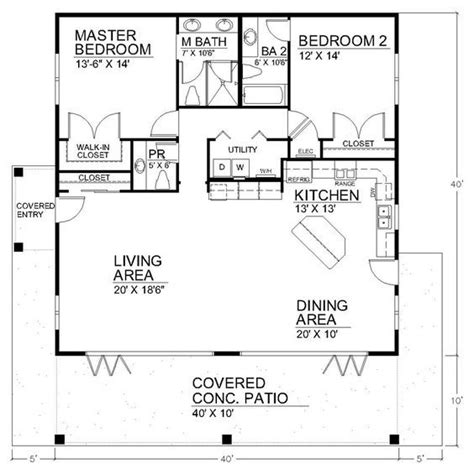 700 Sq Ft 2 Bedroom Floor Plan Open Floor House Plans Open Floor