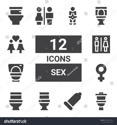 Sex Icon Set Collection 12 Filled Stock Vector Royalty Free