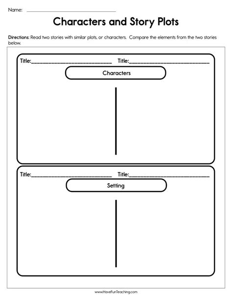 Character And Plot Worksheets