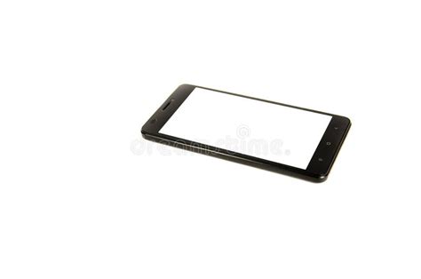 Modern Smartphone With Blank Screen Isolated On White Background Stock