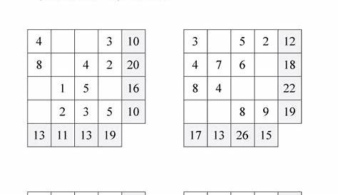 math squares worksheet works