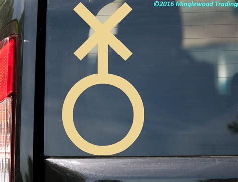 Nonbinary Gender Symbol Vinyl Decal Sticker Genderqueer Sign Etsy