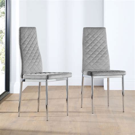 Chrome Leg Dining Chairs Perth Grey Leather Dining Chair Chrome Leg