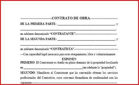 Descubrir 86 Imagen Modelo De Contrato De Obra De Albañileria