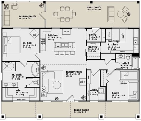 Craftsman Plan 1497 Square Feet 2 3 Bedrooms 2 Bathrooms 7174 00001