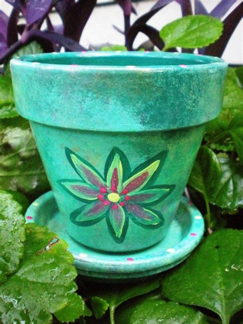 Wedding Favors Hand Painted Flower Pots In Custom Colors