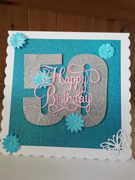 Happy 50th Birthday Card Handmade Premade Card Etsy