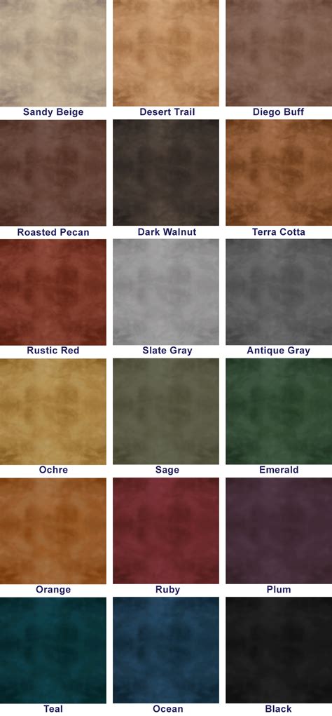 Concrete Stain Color Swatch