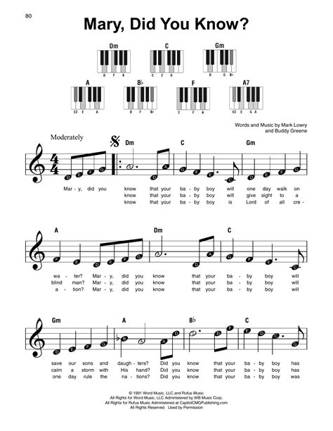 Mary Did You Know Piano Sheet Music Pdf Mary Did Know Sheet Music Mattea Kathy Lyrics Chords