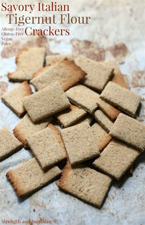 Savory Italian Tigernut Flour Crackers Gluten Free Vegan Paleo