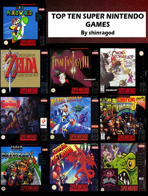 Top Ten Super Nintendo Games By Shinragod On Deviantart