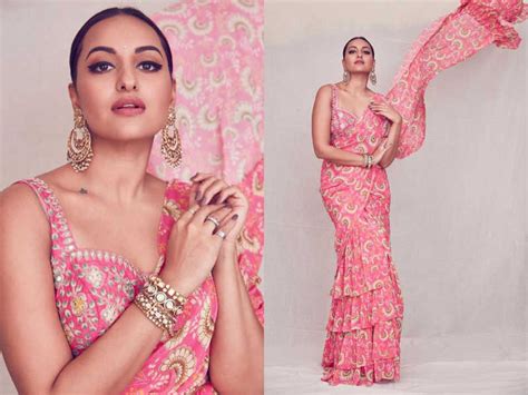 Sonakshi Sinha Stuns Completely In Floral Saree Iwmbuzz