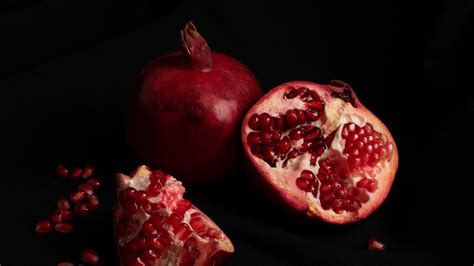 Wallpaper Fruit Dark Black Pomegranate