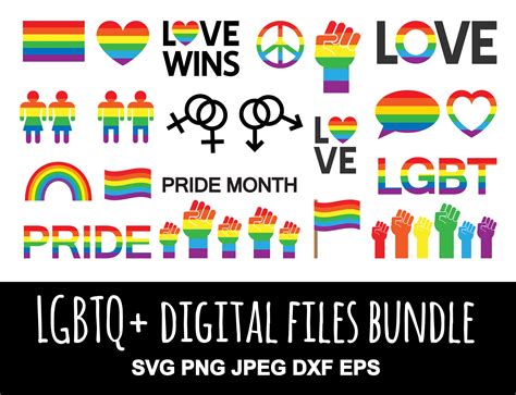Lgbt Clipart Pride Svg Bundle File Printable Vector Eps Gay Etsy