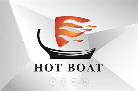 Flaming Viking Boat Logo Template Creative Illustrator Templates